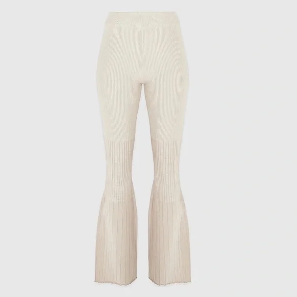 Manière de Voir Set - Beige Ribbed Contour Crop Top & Ombré Flared Leggings - Picture 12 of 15